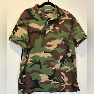 Polo Ralph Lauren Mens Custom Slim Fit Short Sleeve Camo Knit Polo Size XXL